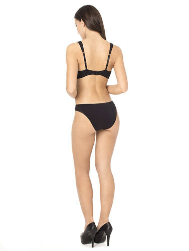 Stylish Seamless Black Push Up Bra Bikini Bottom - My Vastra