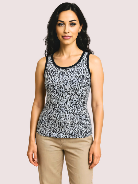 Monochrome Leopard Print Tank Top
