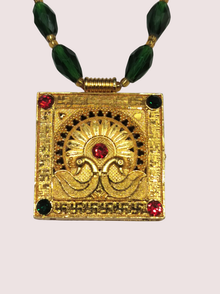 Emerald Sunburst Statement Necklace