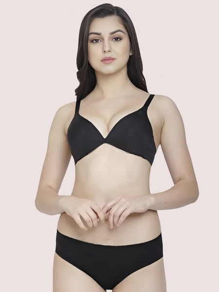 Non-Padded Plunge Bra Panty Set (2 pack)