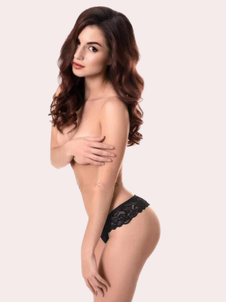 Lace Crotchless Thong for Intimate Moments