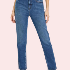 Women's High Rise Classic Slim Straight Denim Jeans - My Vastra
