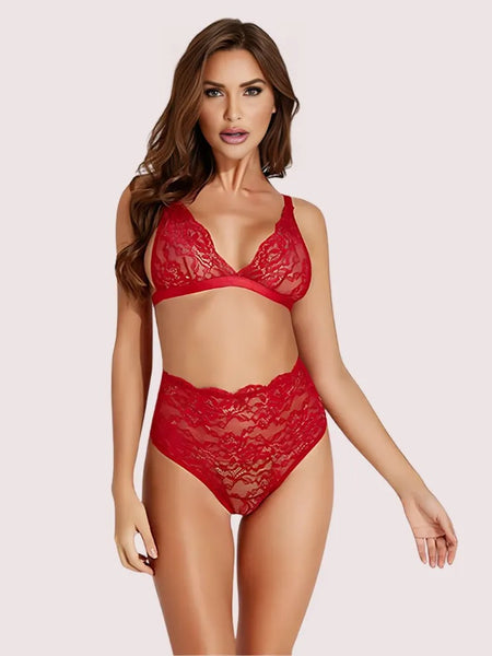 Sexy” stretch lace sexy bra set
