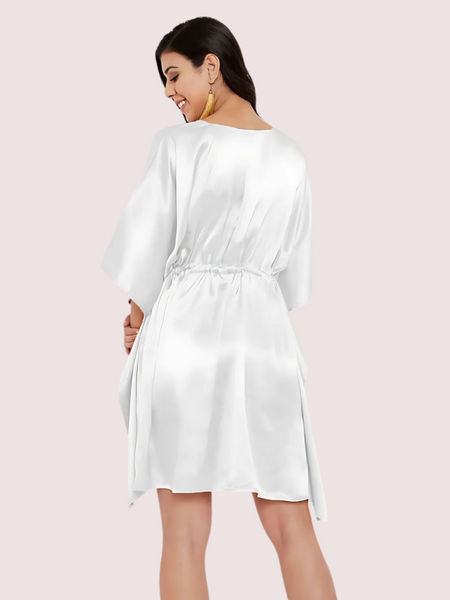 5XL - 6XL White Silk Satin Maxi Gown
