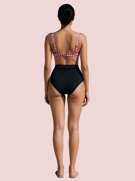 Structured Underwire Bikini Bra Top in Pink & White Stripe (Top Only)