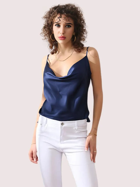 Elegant Cowl Neck Silk Camisole for Women